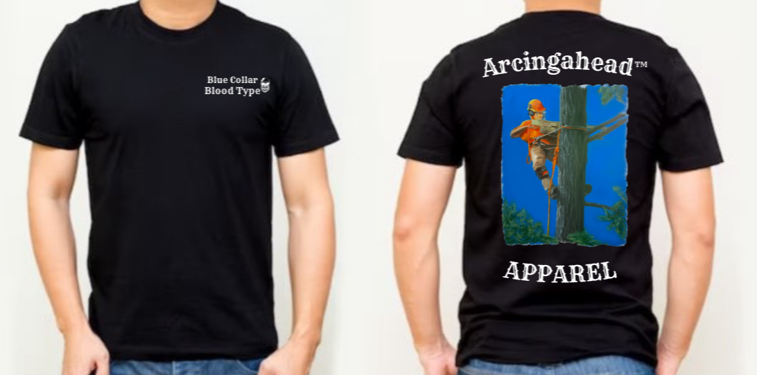 arborist mens black tee shirt