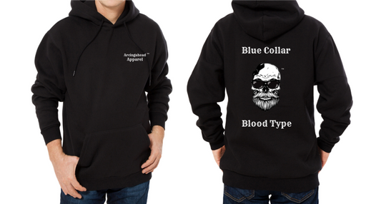 Blue Collar Blood Type Black Unisex Hoodie