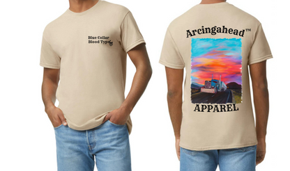 truck driver mens sand tee shirt 