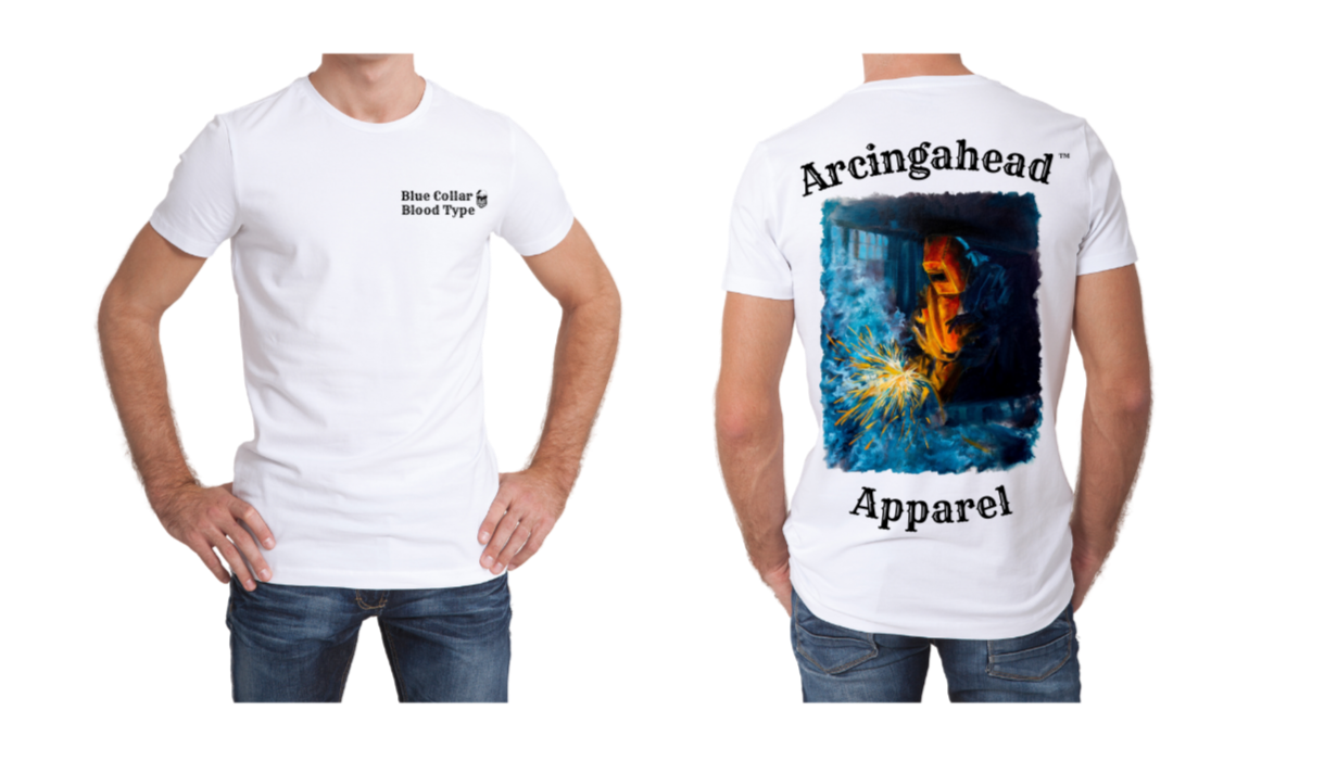 welder mens white  tee shirt 
