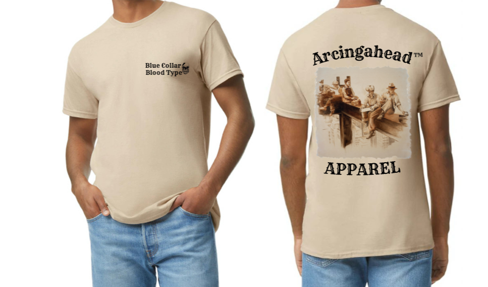 mens sand iron worker tee shirt 