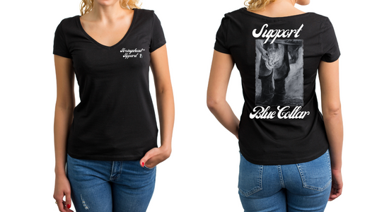 Ferrier "babe"(man's hands) T-shirt (cursive)