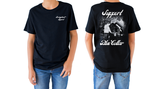 Kid's unisex sanitation worker T-shirt (cursive)