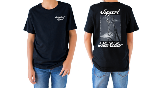 Kid's unisex tower climber T-shirt (cursive)