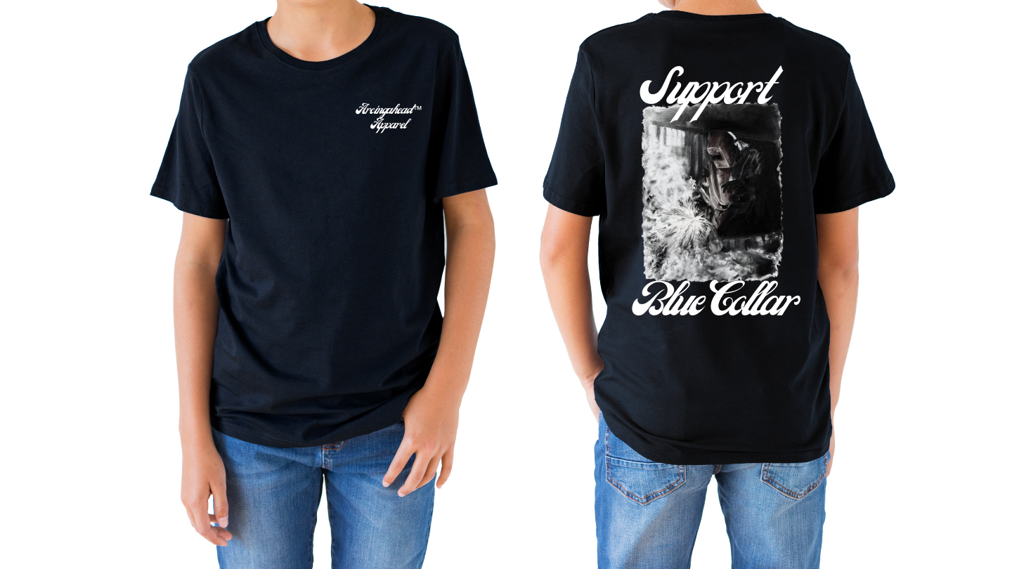 Kid's Unisex "male" Welder T-shirt (cursive)