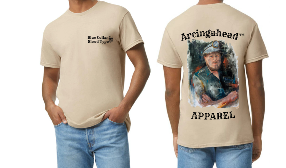 coal or surface miner sand tee shirt 